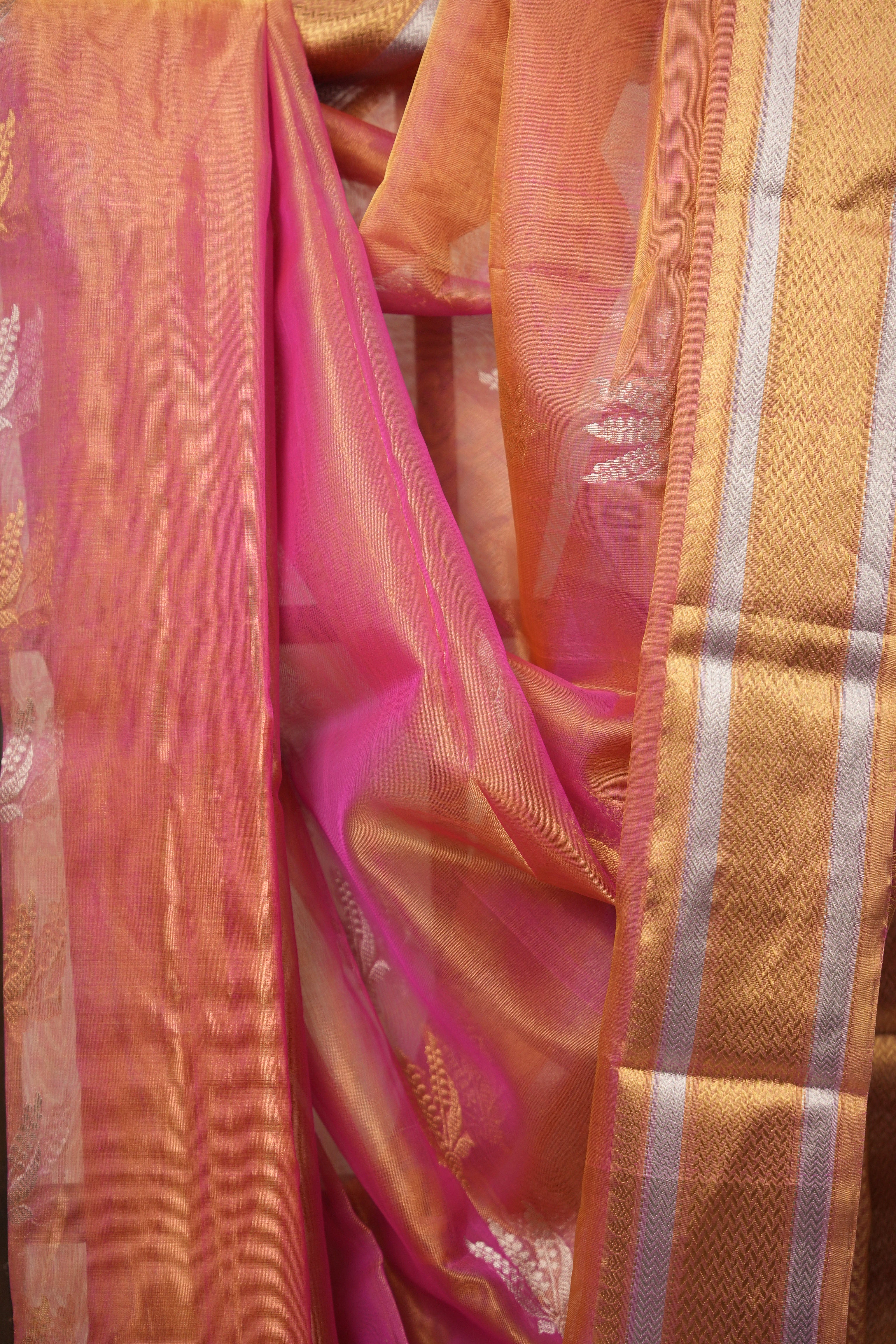 Rose Gold Chanderi Silk Saree - SRRGCSS519