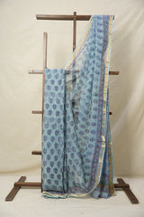Aqua Blue HBP Kota Doria Saree - SRABKDS226