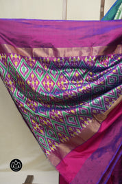 Mint Green Pochampalli Silk Ikat Saree - SRMGPSIS299