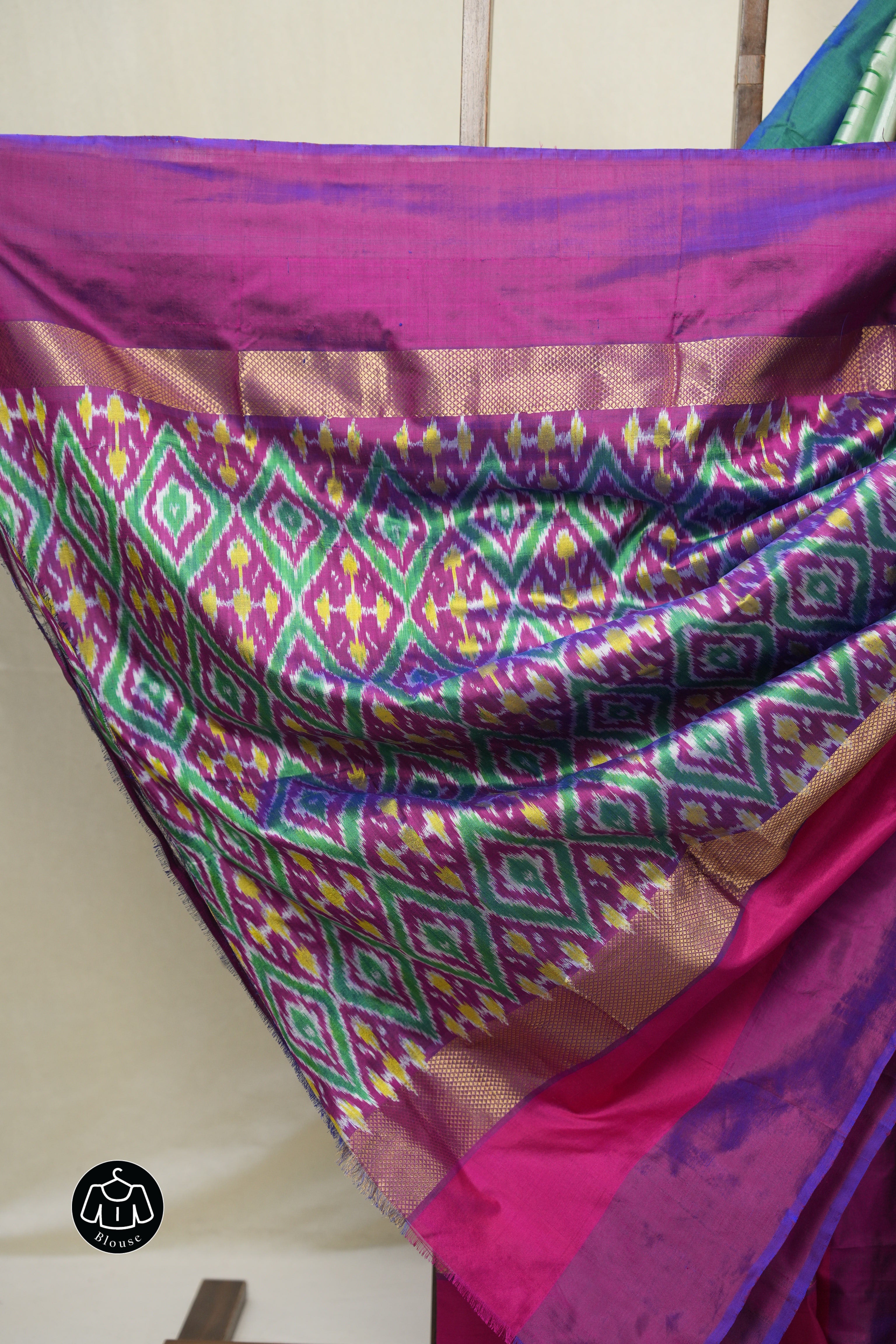 Mint Green Pochampalli Silk Ikat Saree - SRMGPSIS299