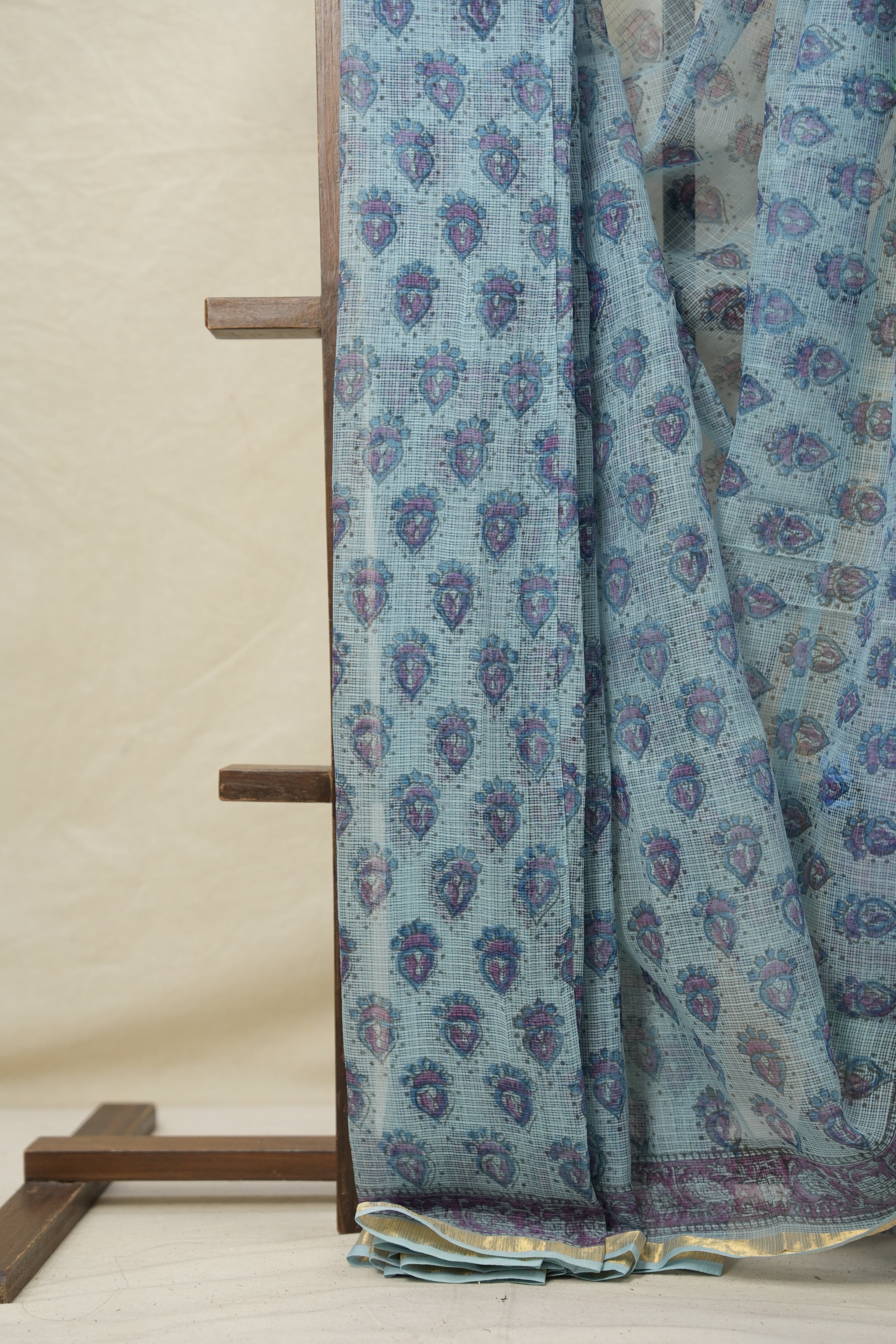 Aqua Blue HBP Kota Doria Saree - SRABKDS226