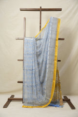 Blue Yellow HBP Kota Doria Saree - SRBYKDS227