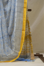 Blue Yellow HBP Kota Doria Saree - SRBYKDS227