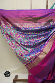 Pearl White Pochampalli Silk Ikat Saree - SRPWPSIS306