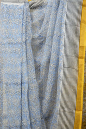 Blue Yellow HBP Kota Doria Saree - SRBYKDS227