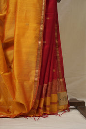 Yellow Maheshwari Saree - SRYMS1122