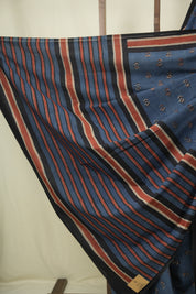 Indigo HBP Cotton Saree - SRICS3542