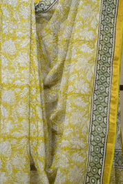 Lime Yellow HBP Kota Doria Saree - SRLYKDS223