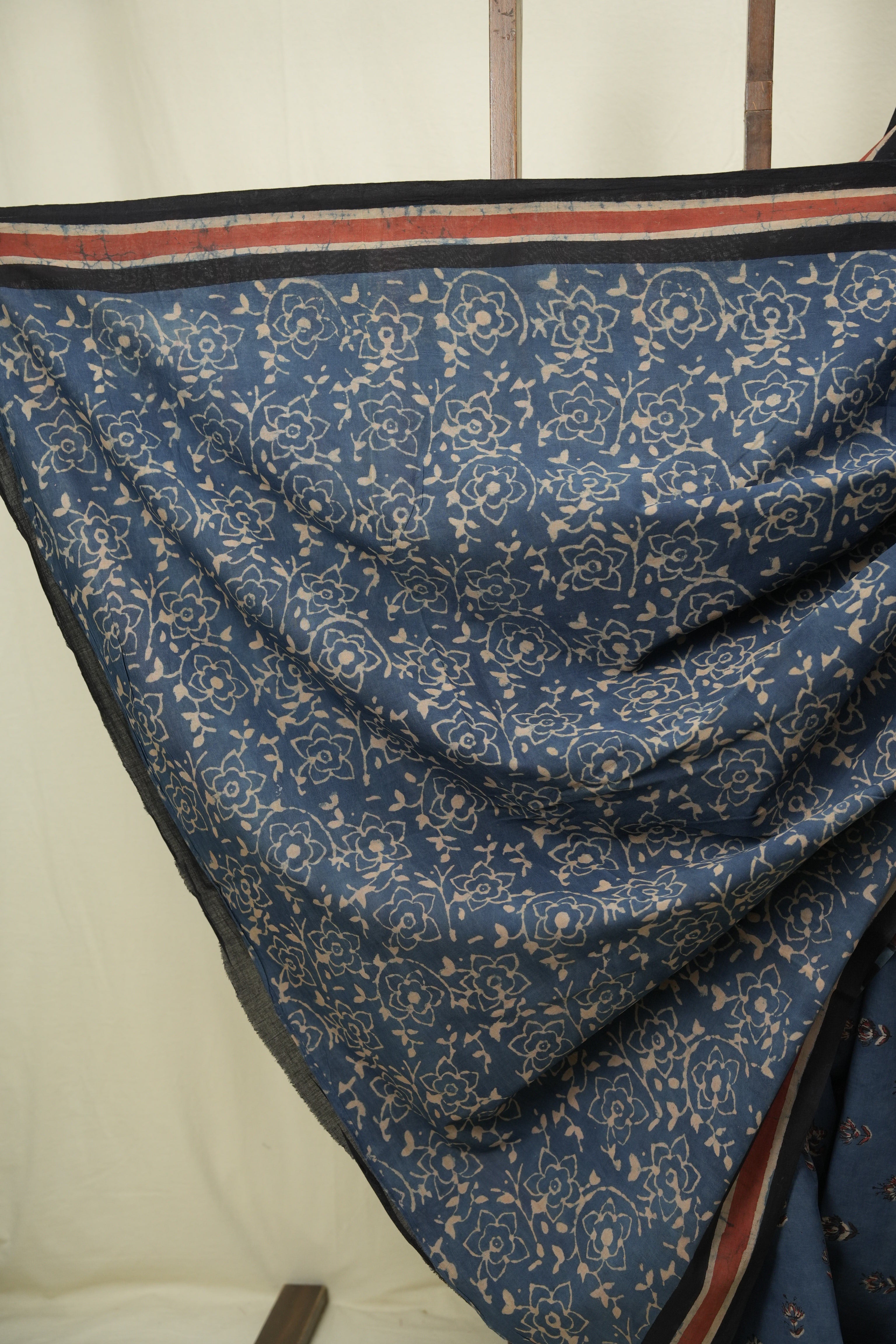 Indigo HBP Cotton Saree - SRICS3542