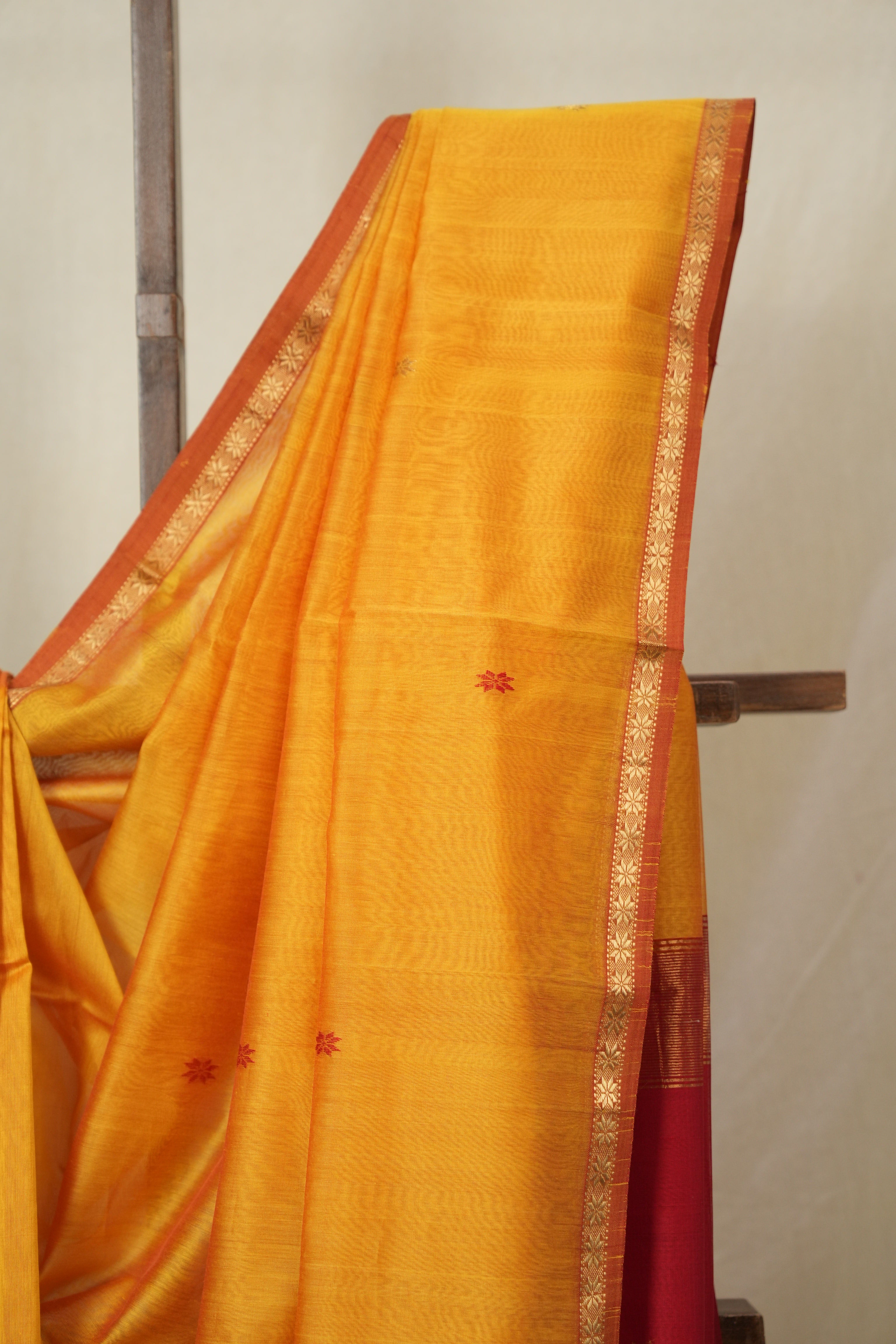 Yellow Maheshwari Saree - SRYMS1122