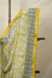 Lime Yellow HBP Kota Doria Saree - SRLYKDS223