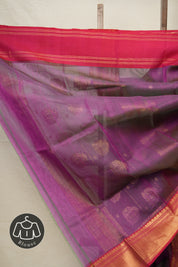Dual Tone Purple Han border Pattu Chanderi Silk Saree - SRDTPHPCSS495