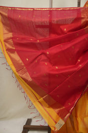 Yellow Maheshwari Saree - SRYMS1122