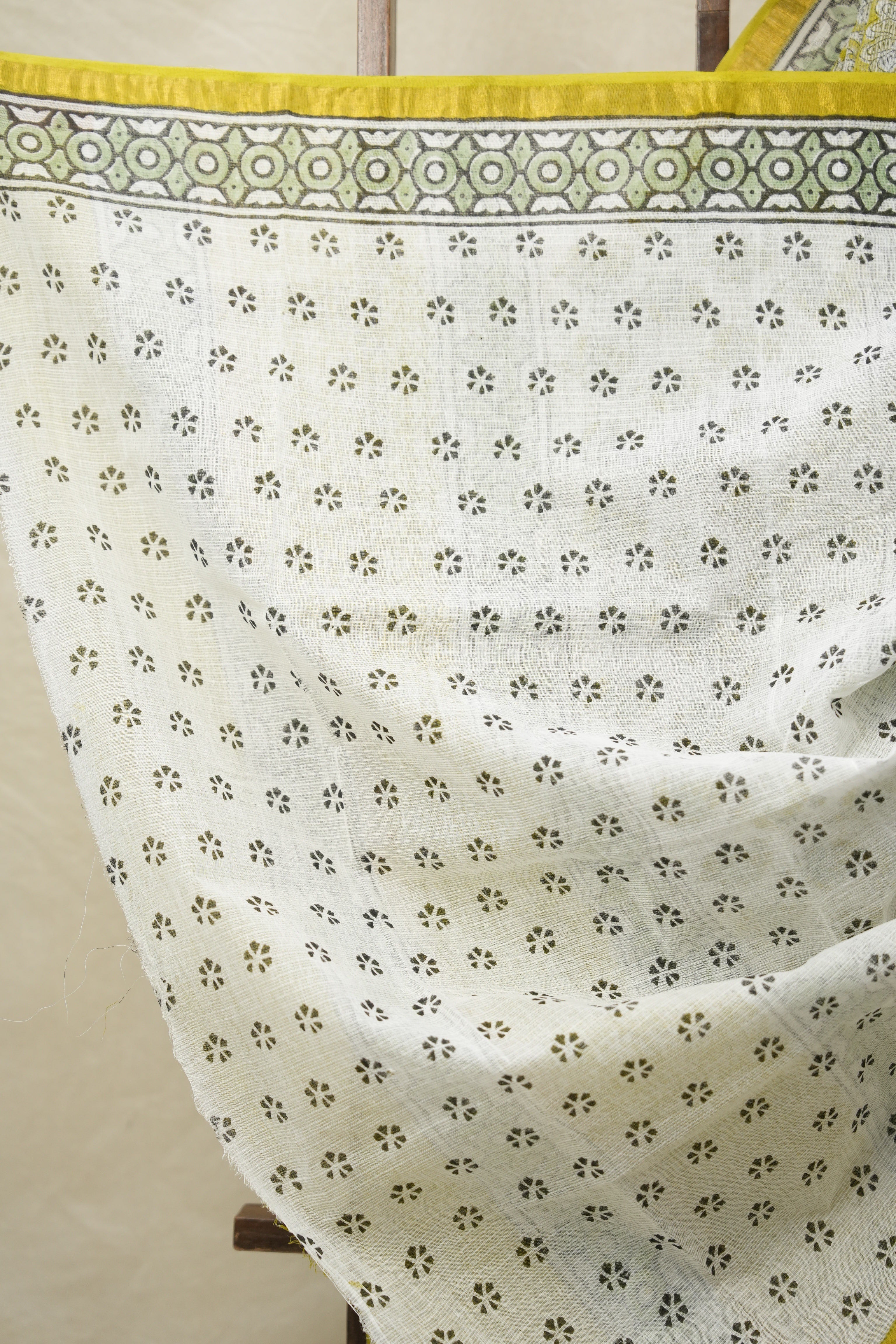 Lime Yellow HBP Kota Doria Saree - SRLYKDS223