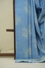 Sky Blue HBP Cotton Saree - SRSBCS3538