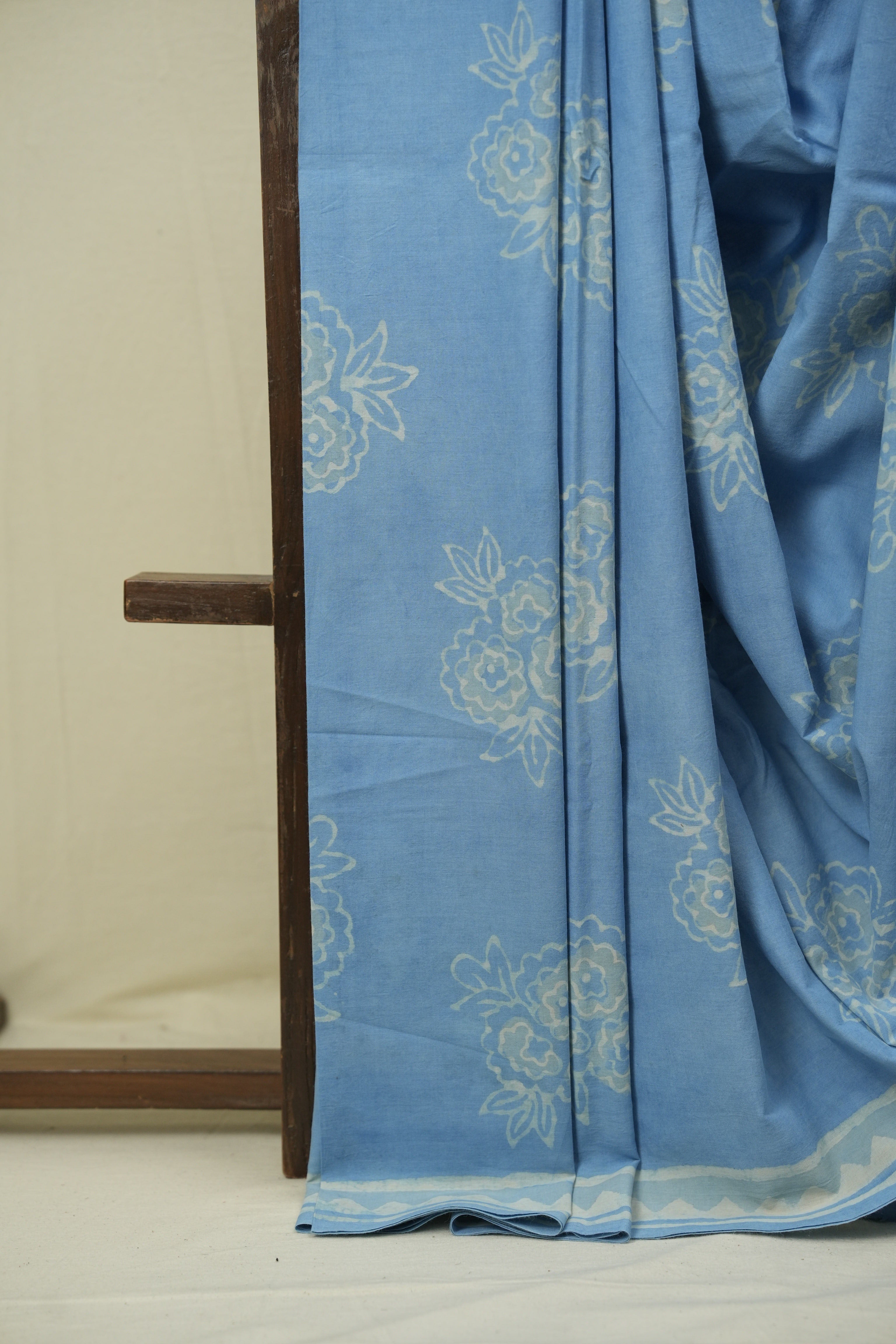 Sky Blue HBP Cotton Saree - SRSBCS3538
