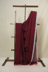 Maroon Benga Mul Cotton Saree - SRSMBMCS062