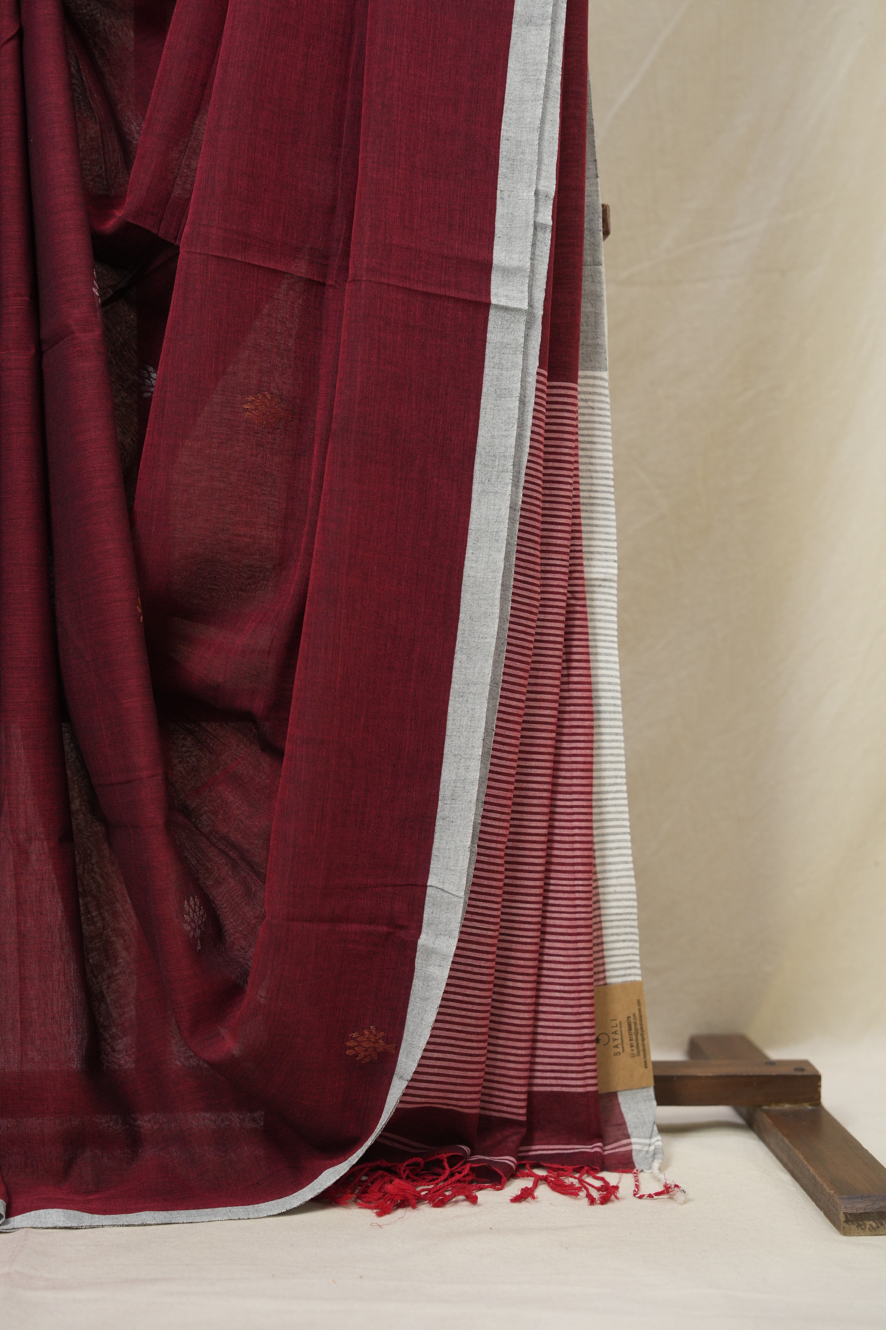 Maroon Benga Mul Cotton Saree - SRSMBMCS062