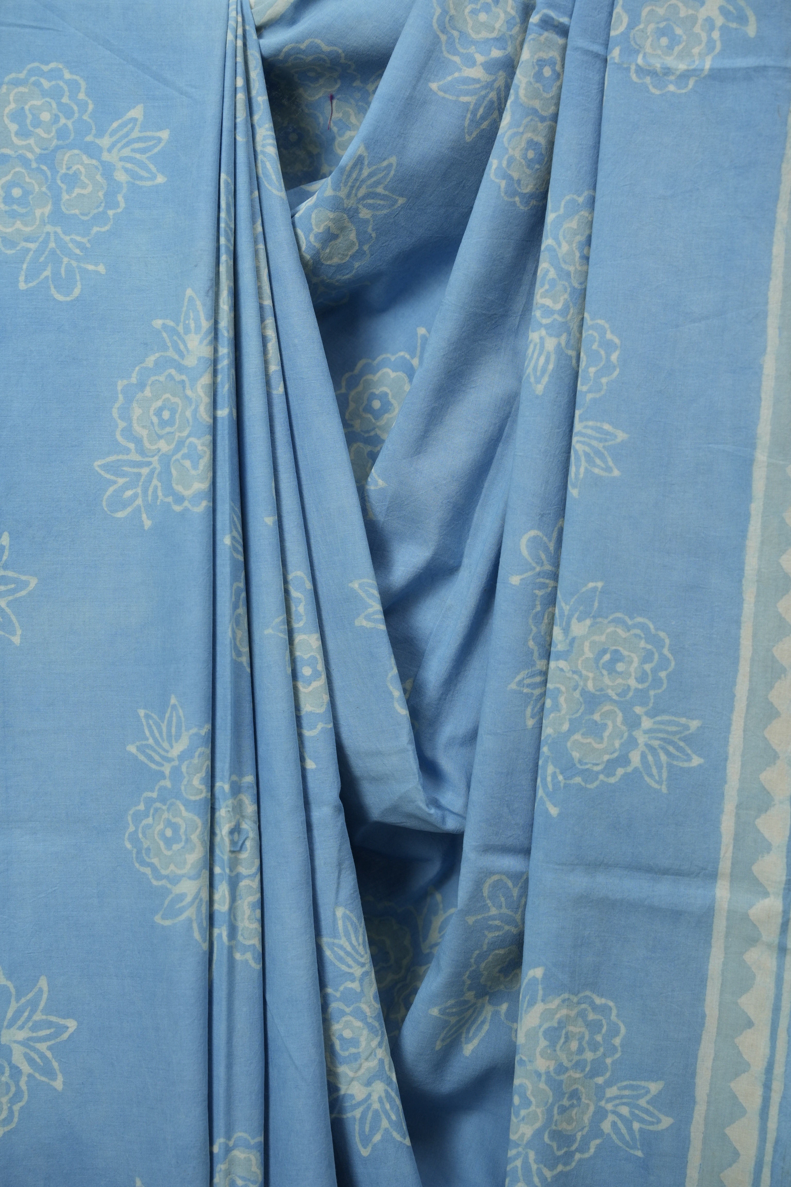 Sky Blue HBP Cotton Saree - SRSBCS3538