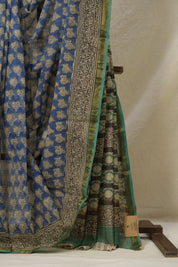 Blue Cream Black HBP Kota Doria Saree - SRBCBKDS224