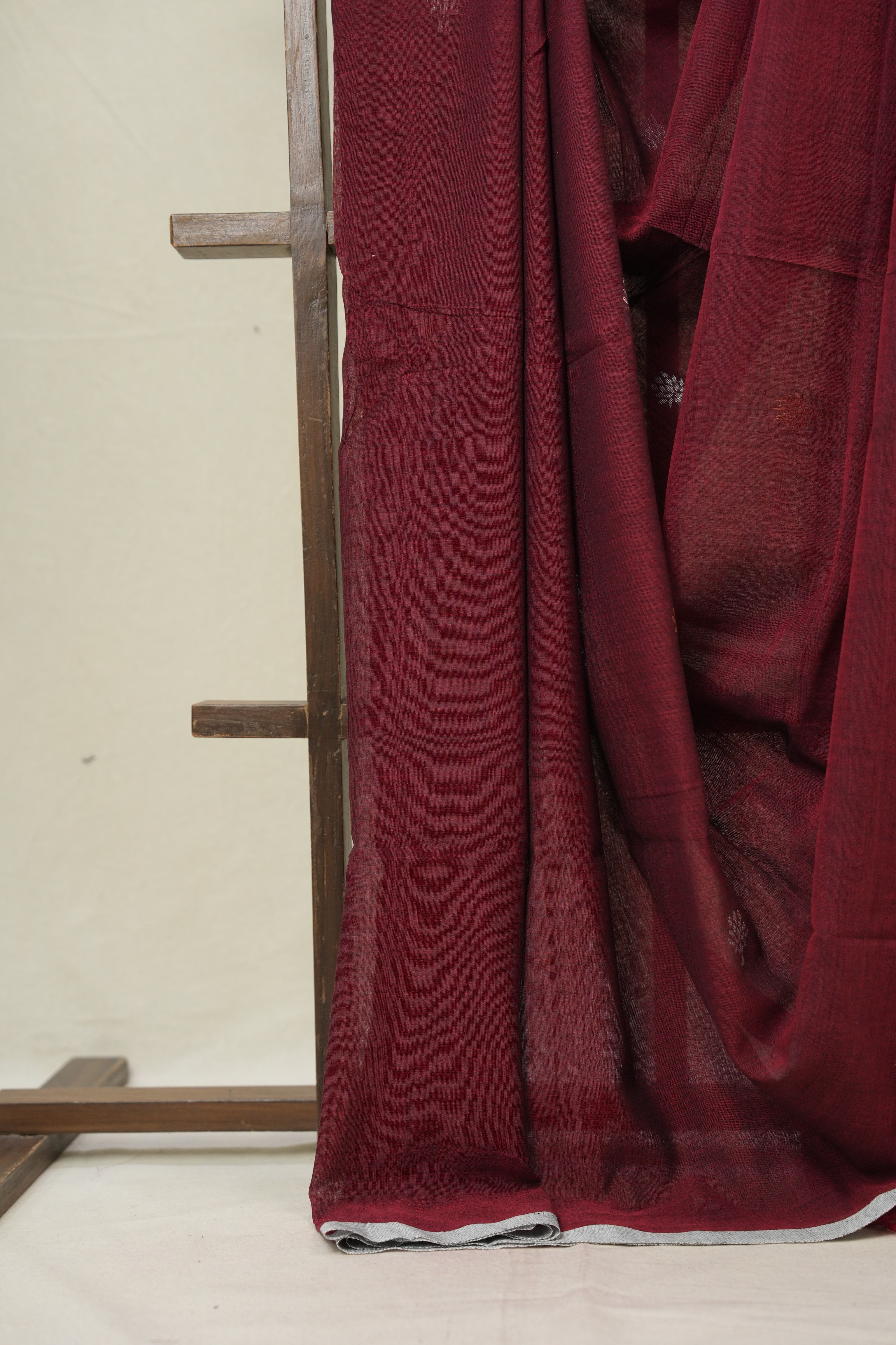 Maroon Benga Mul Cotton Saree - SRSMBMCS062