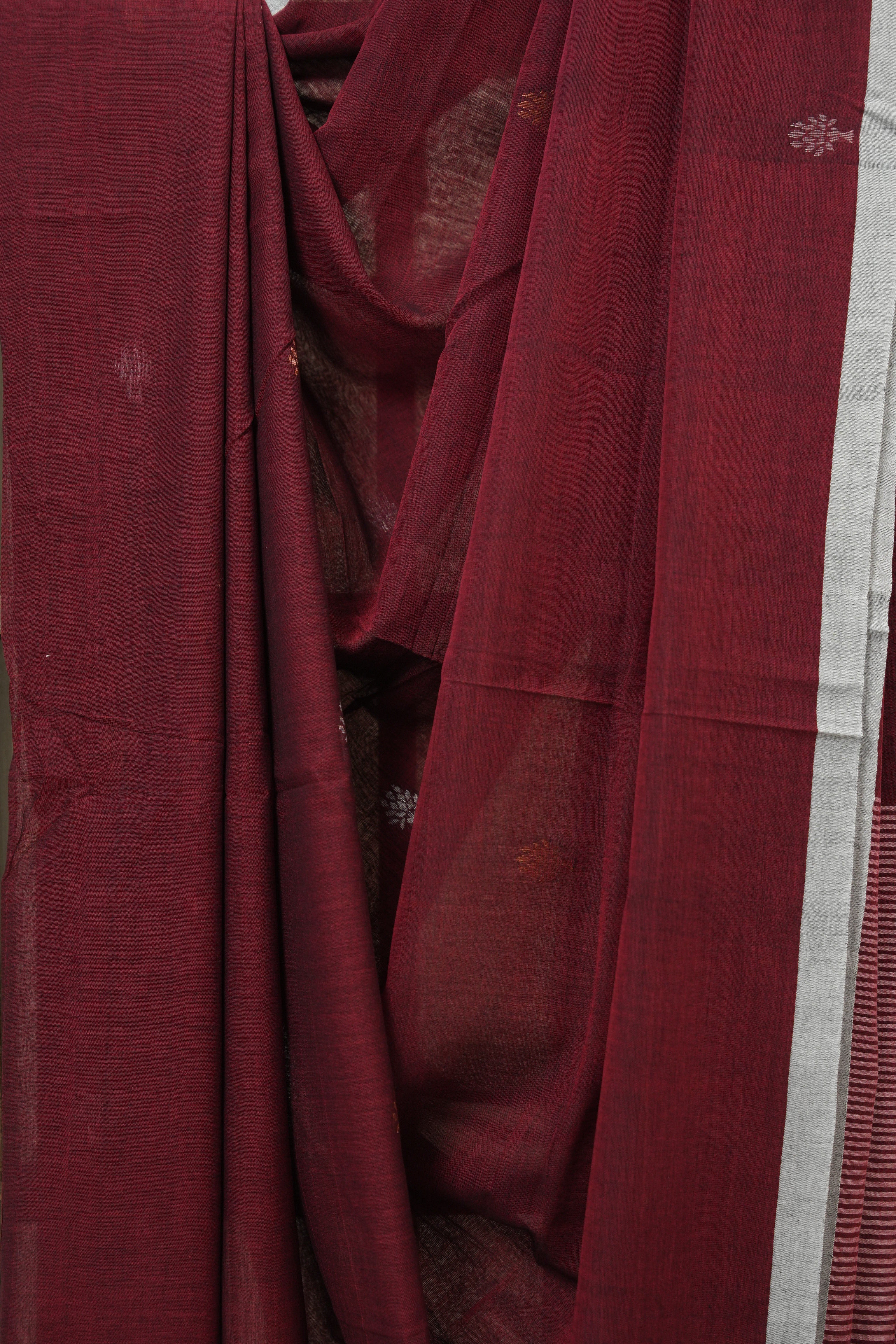 Maroon Benga Mul Cotton Saree - SRSMBMCS062