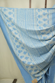 Sky Blue HBP Cotton Saree - SRSBCS3538