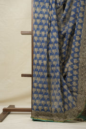 Blue Cream Black HBP Kota Doria Saree - SRBCBKDS224