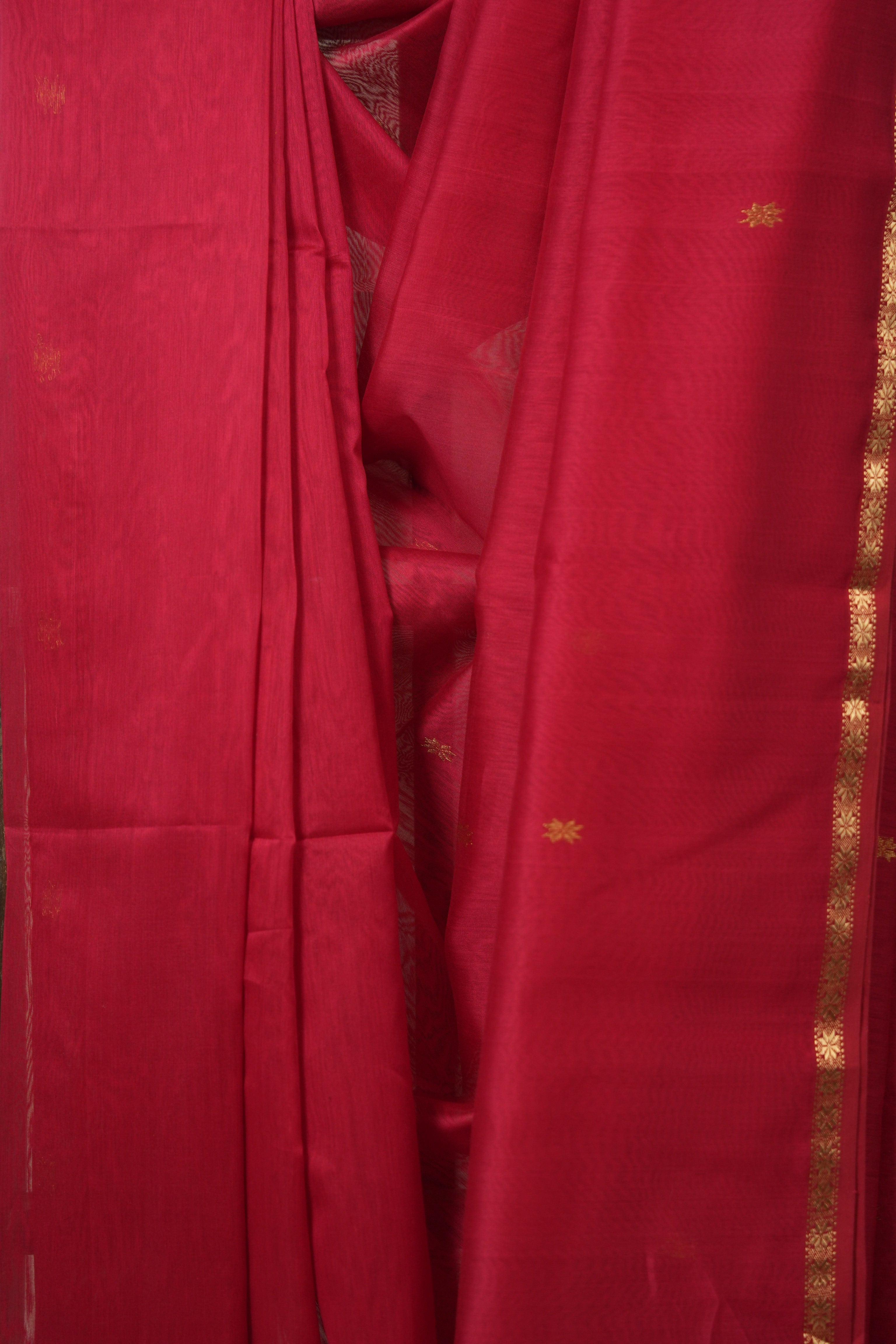 Red Maheshwari Saree - SRRMS1125