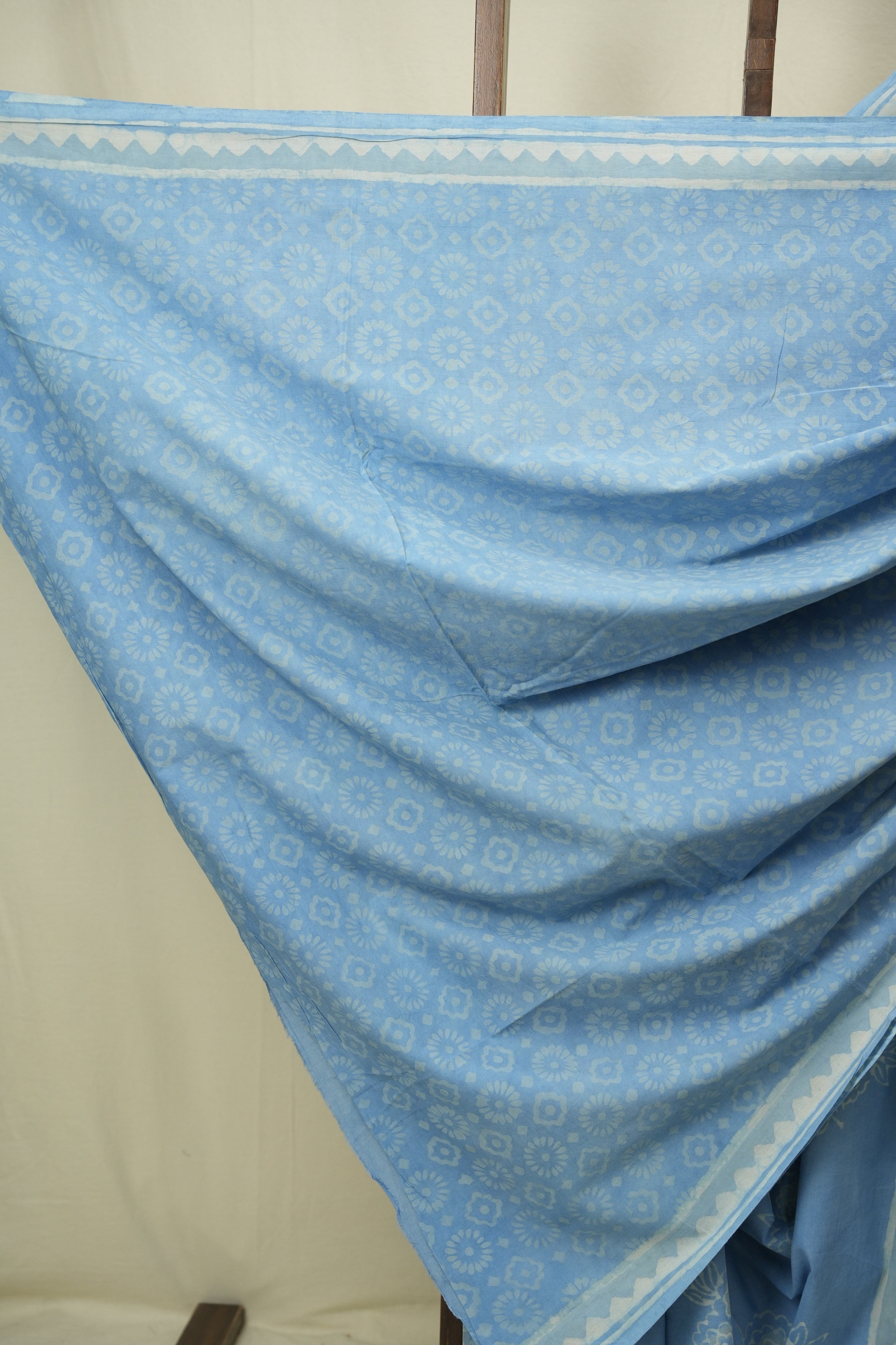 Sky Blue HBP Cotton Saree - SRSBCS3538