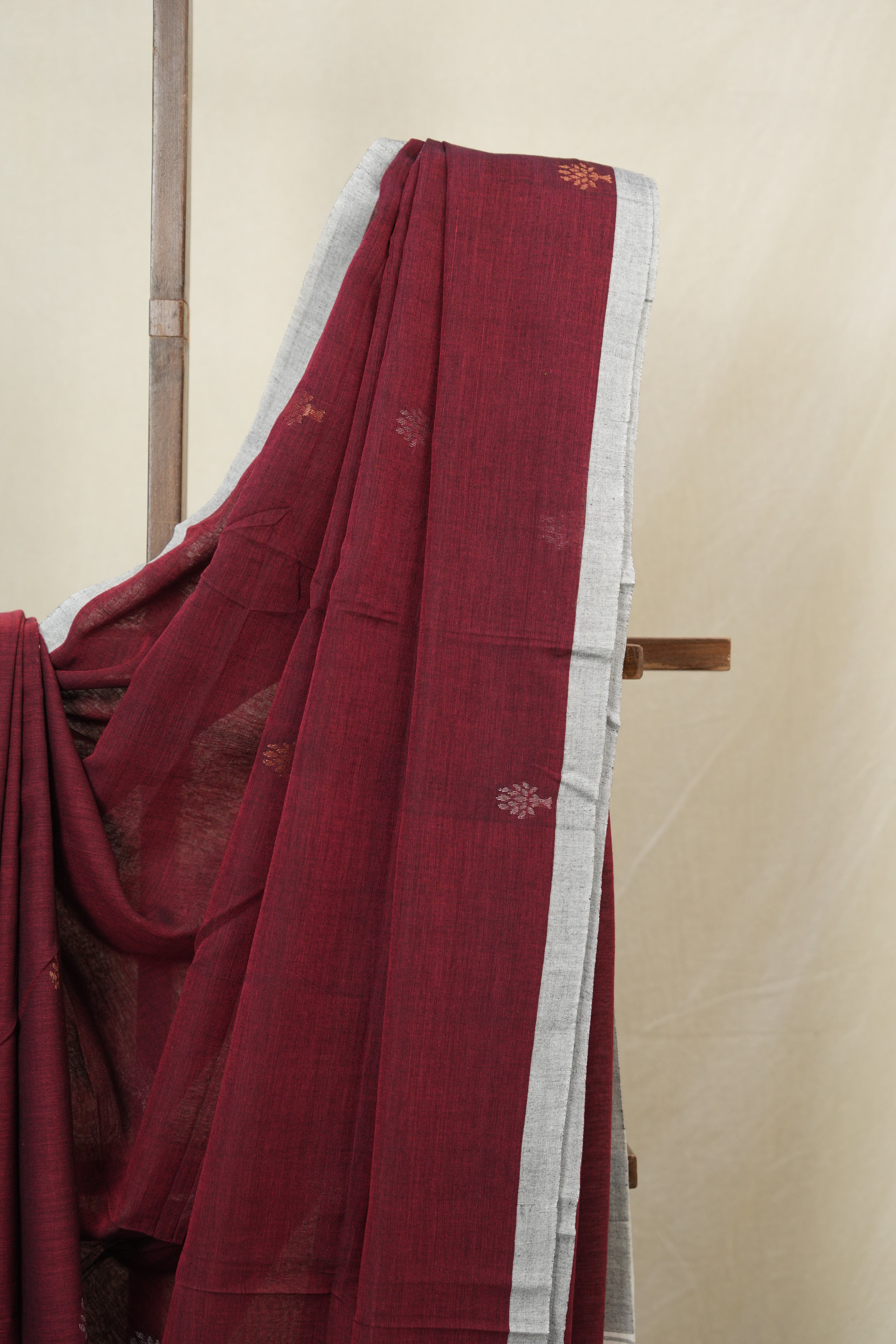 Maroon Benga Mul Cotton Saree - SRSMBMCS062