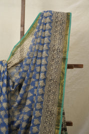 Blue Cream Black HBP Kota Doria Saree - SRBCBKDS224