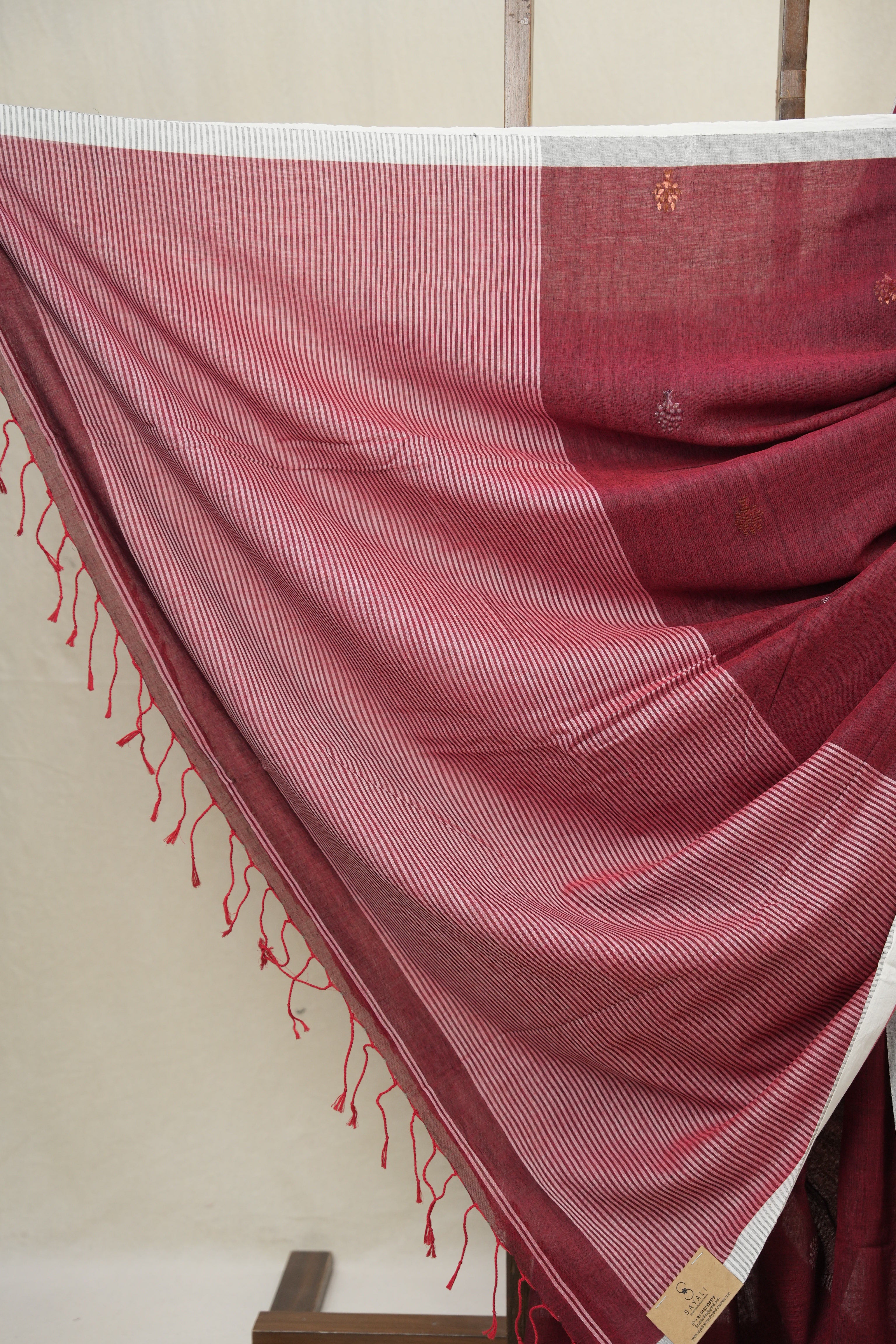 Maroon Benga Mul Cotton Saree - SRSMBMCS062
