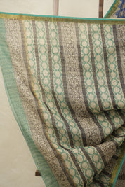 Blue Cream Black HBP Kota Doria Saree - SRBCBKDS224