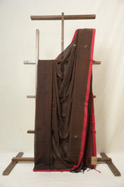 Brown Bengal Mul Cotton Saree - SRSBBMCS061