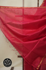Red Maheshwari Saree - SRRMS1125