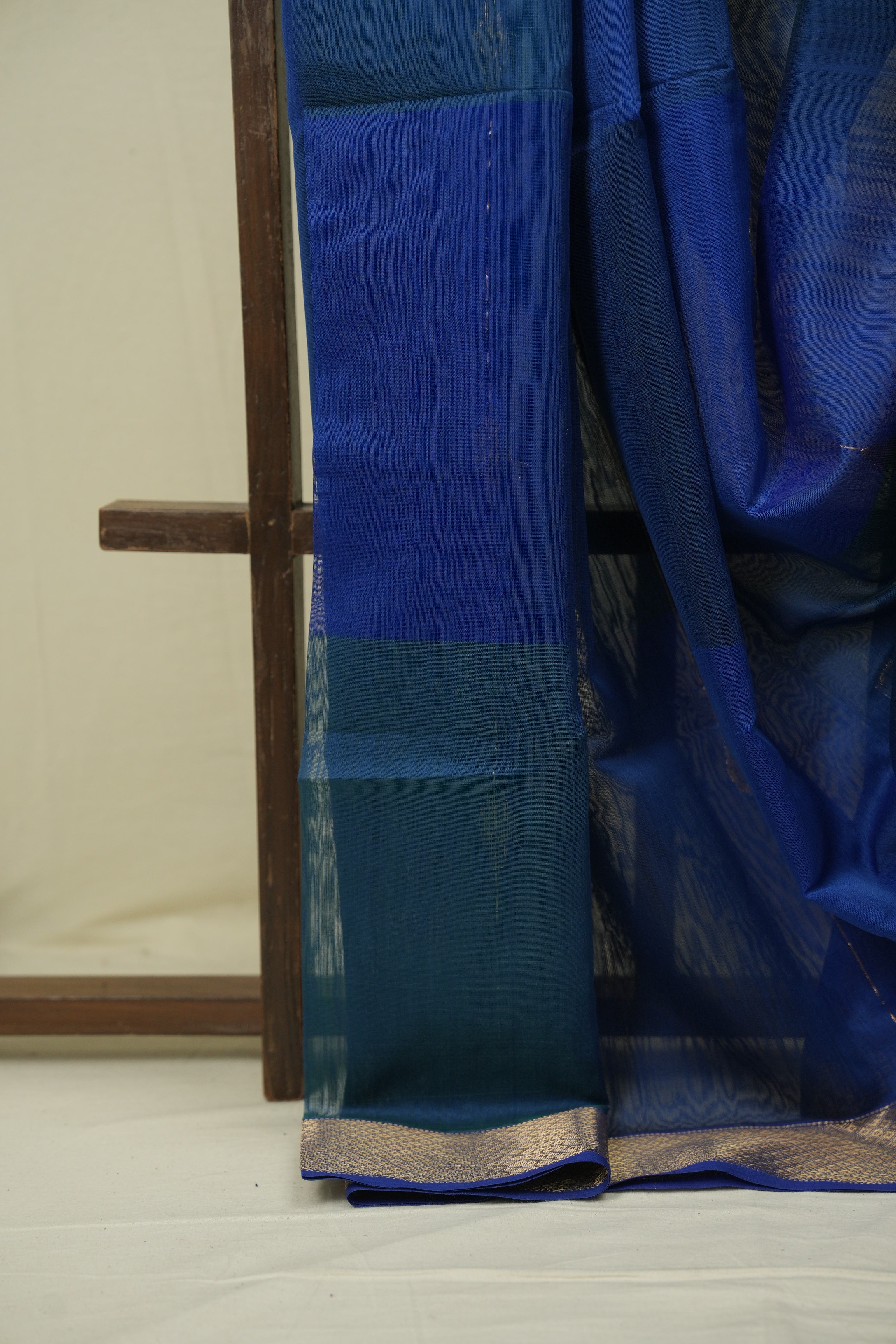 Two Tone Blue Maheshwari Saree - SRTTBMS1285