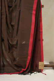 Brown Bengal Mul Cotton Saree - SRSBBMCS061