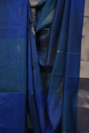 Two Tone Blue Maheshwari Saree - SRTTBMS1285