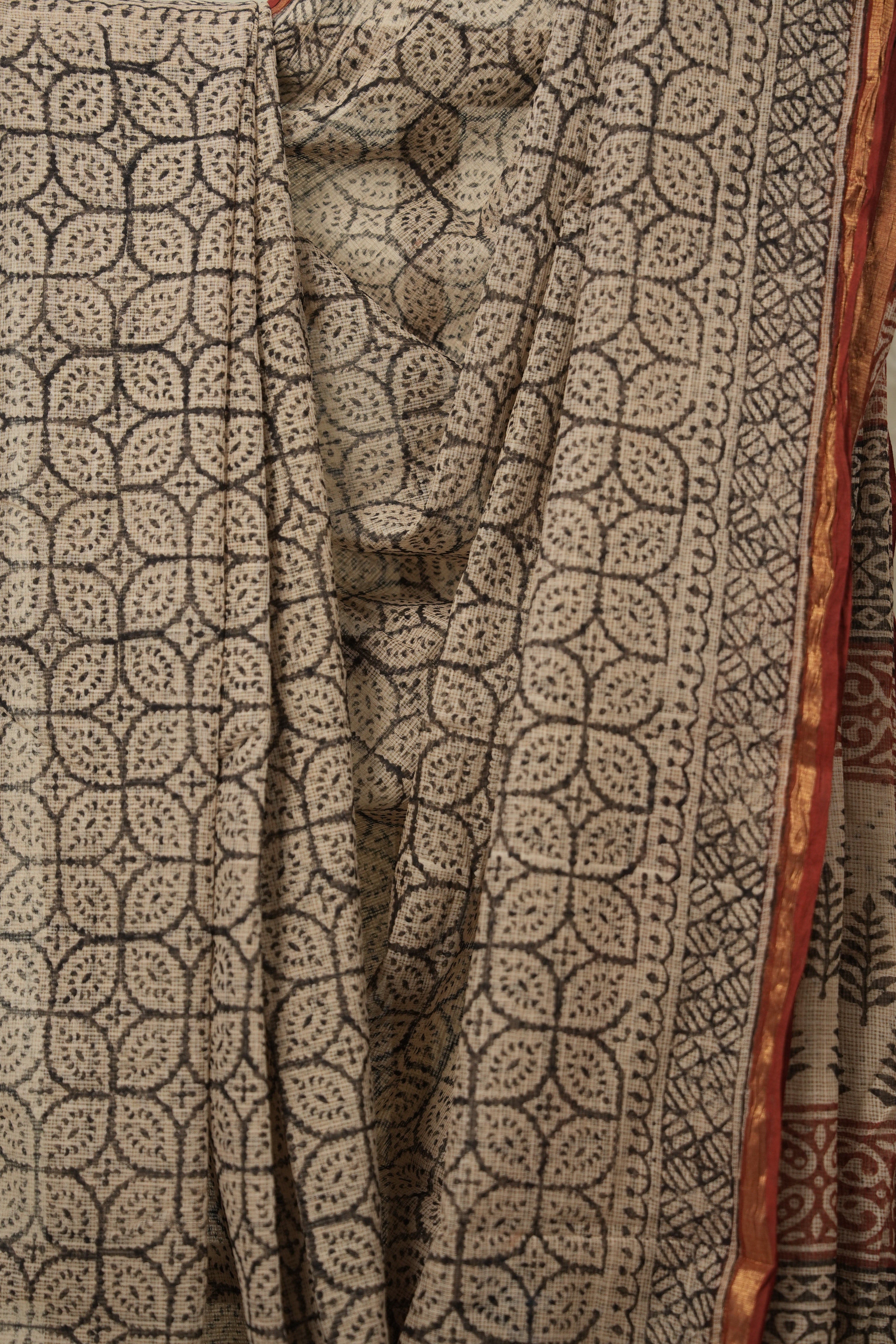 Maroon HBP Kota Doria Saree - SRMKDS220