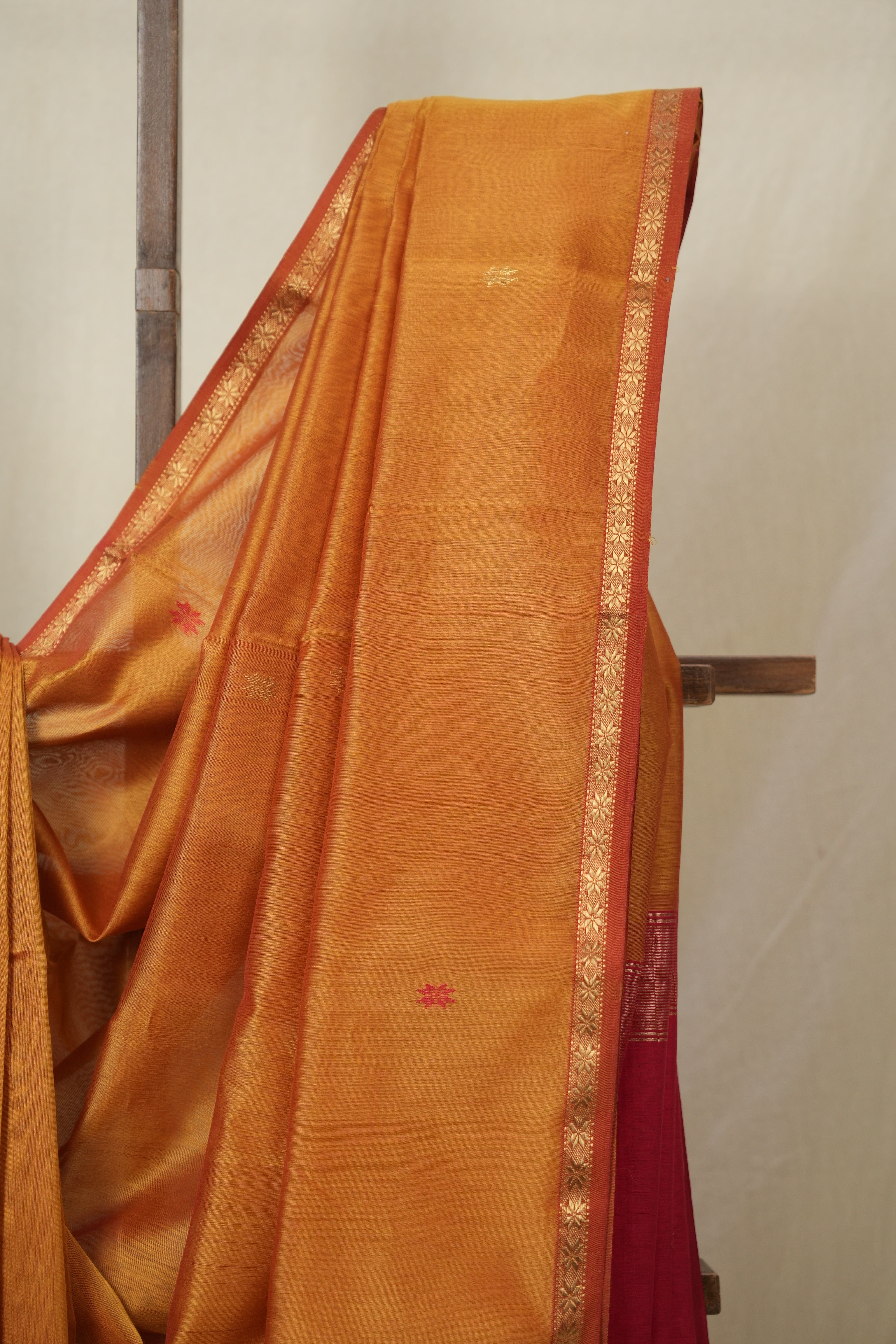Light Orange Maheshwari Saree - SRLOMS1124