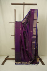 Two Tone Purple Maheshwari Saree - SRTTPMS1287