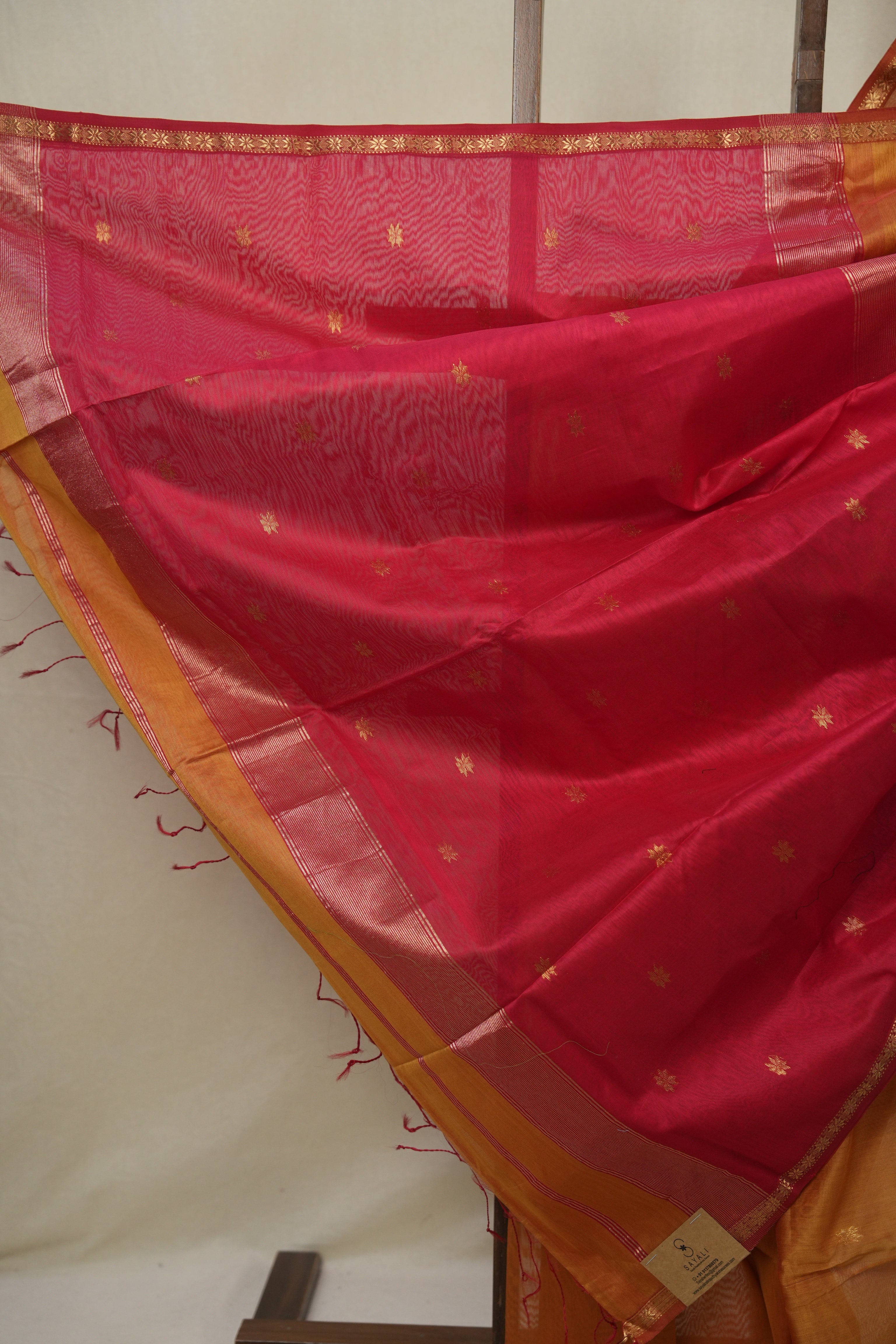 Light Orange Maheshwari Saree - SRLOMS1124