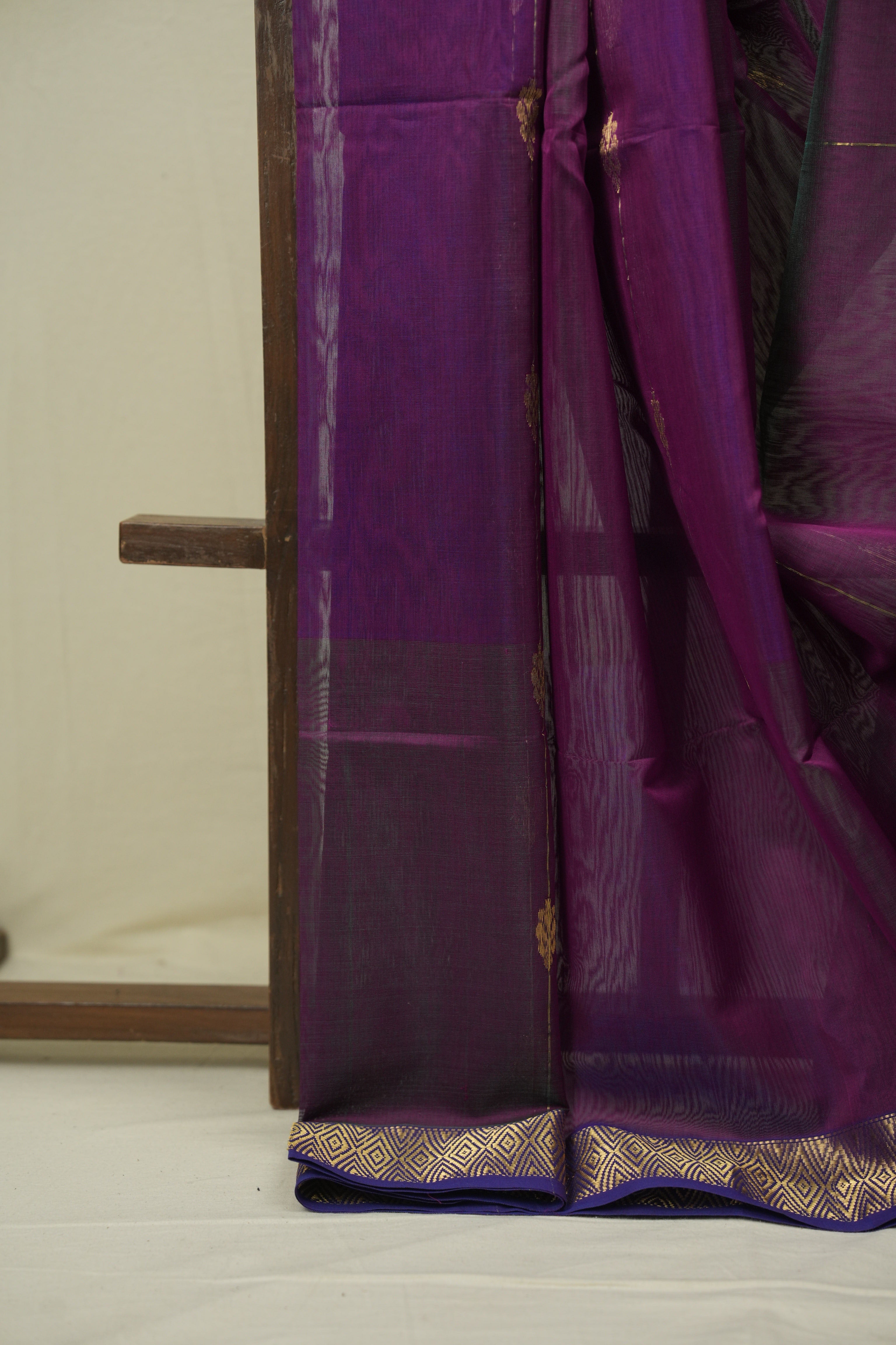 Two Tone Purple Maheshwari Saree - SRTTPMS1287