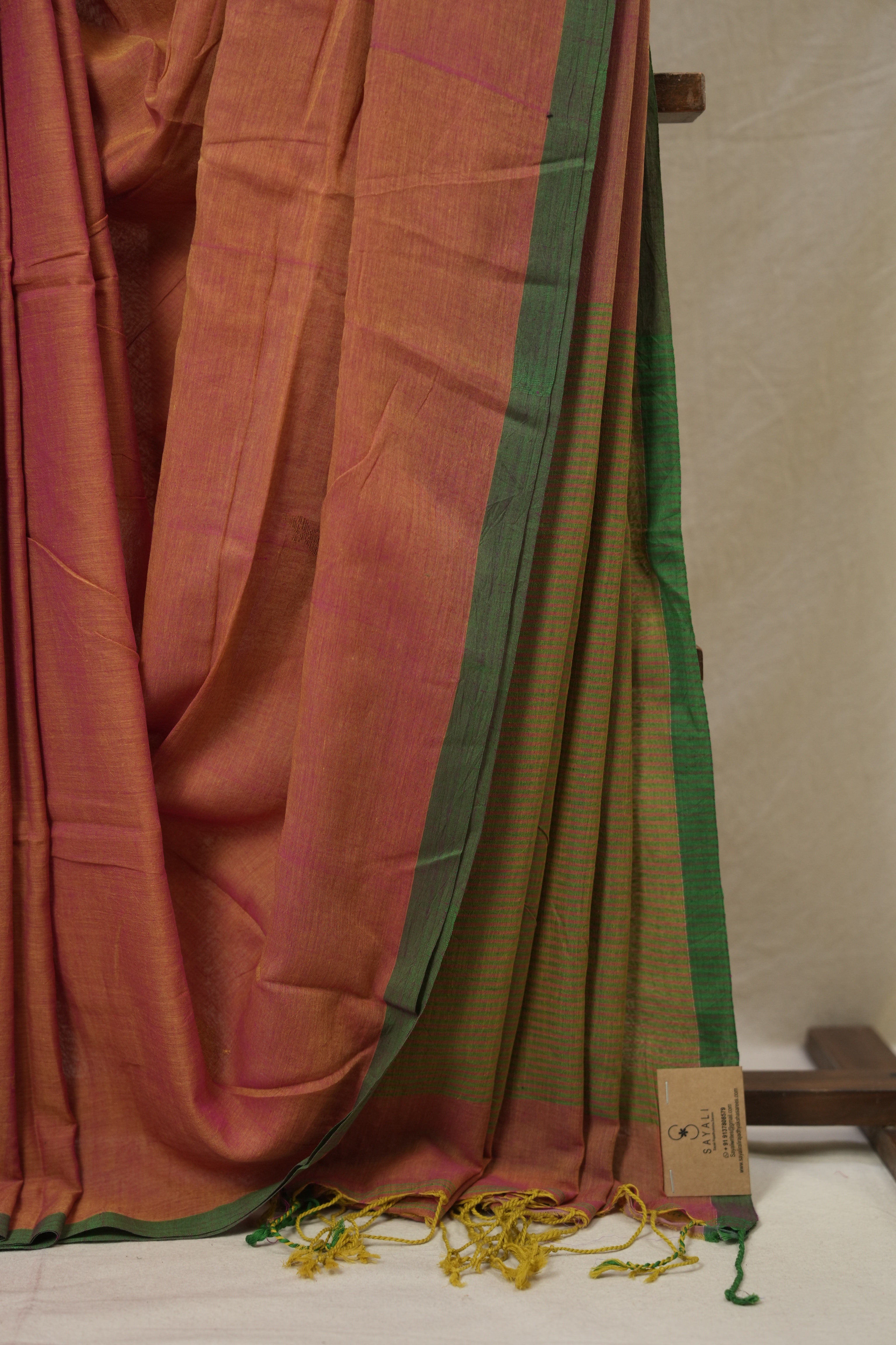 Pink Bengal Mul Cotton Saree - SRSPBMCS067
