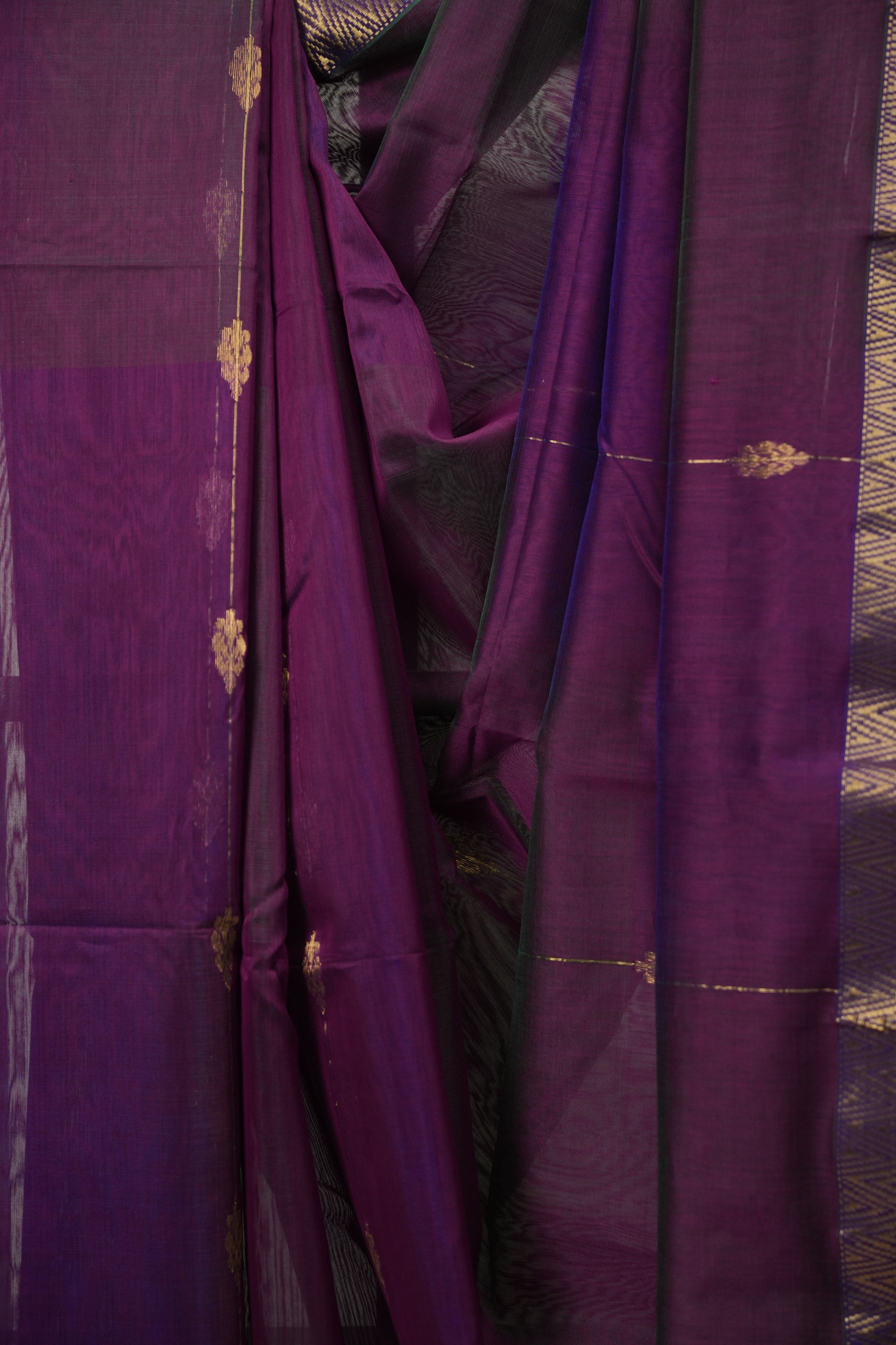 Two Tone Purple Maheshwari Saree - SRTTPMS1287