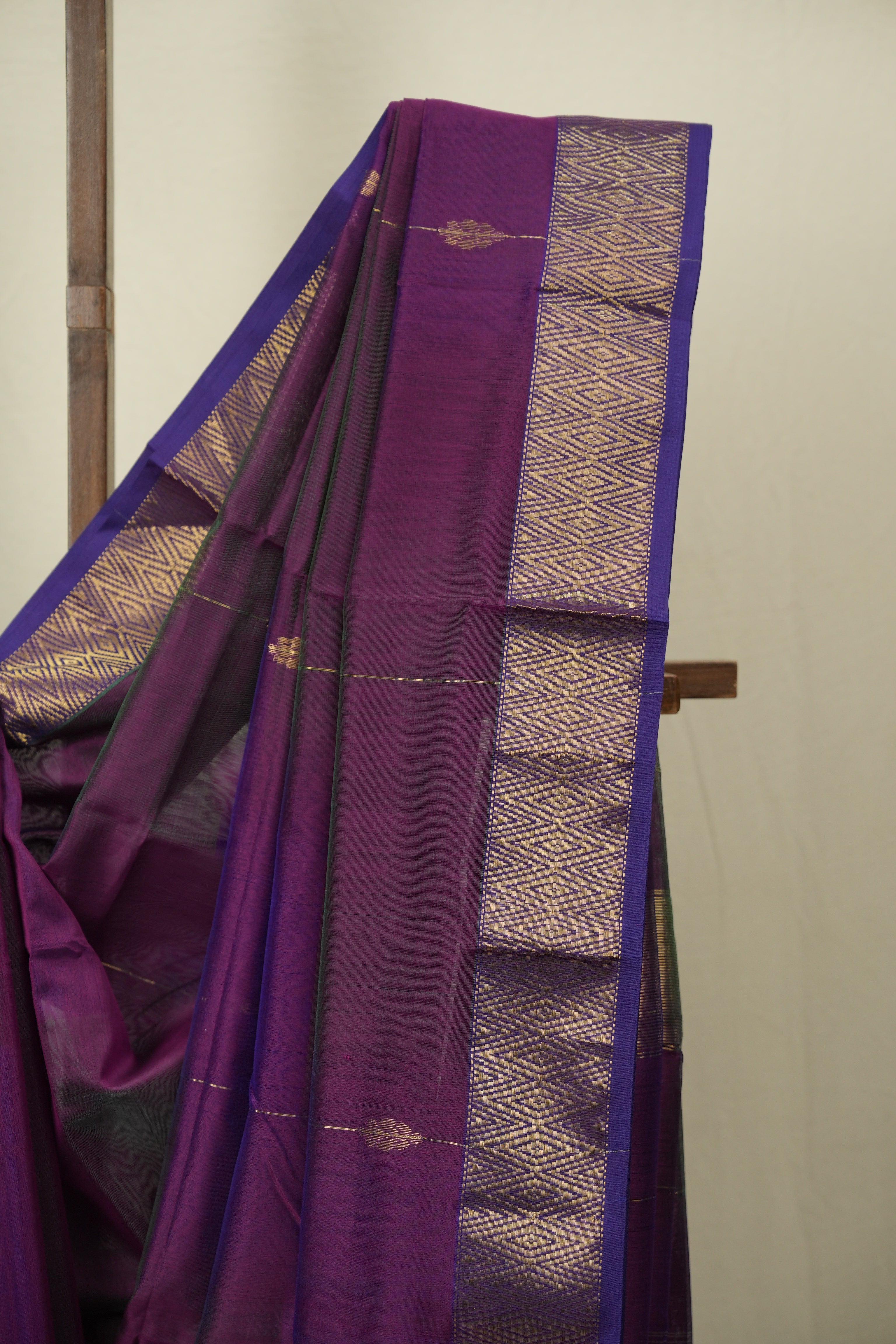 Two Tone Purple Maheshwari Saree - SRTTPMS1287
