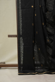 Black Maheshwari Saree - SRMMS1119