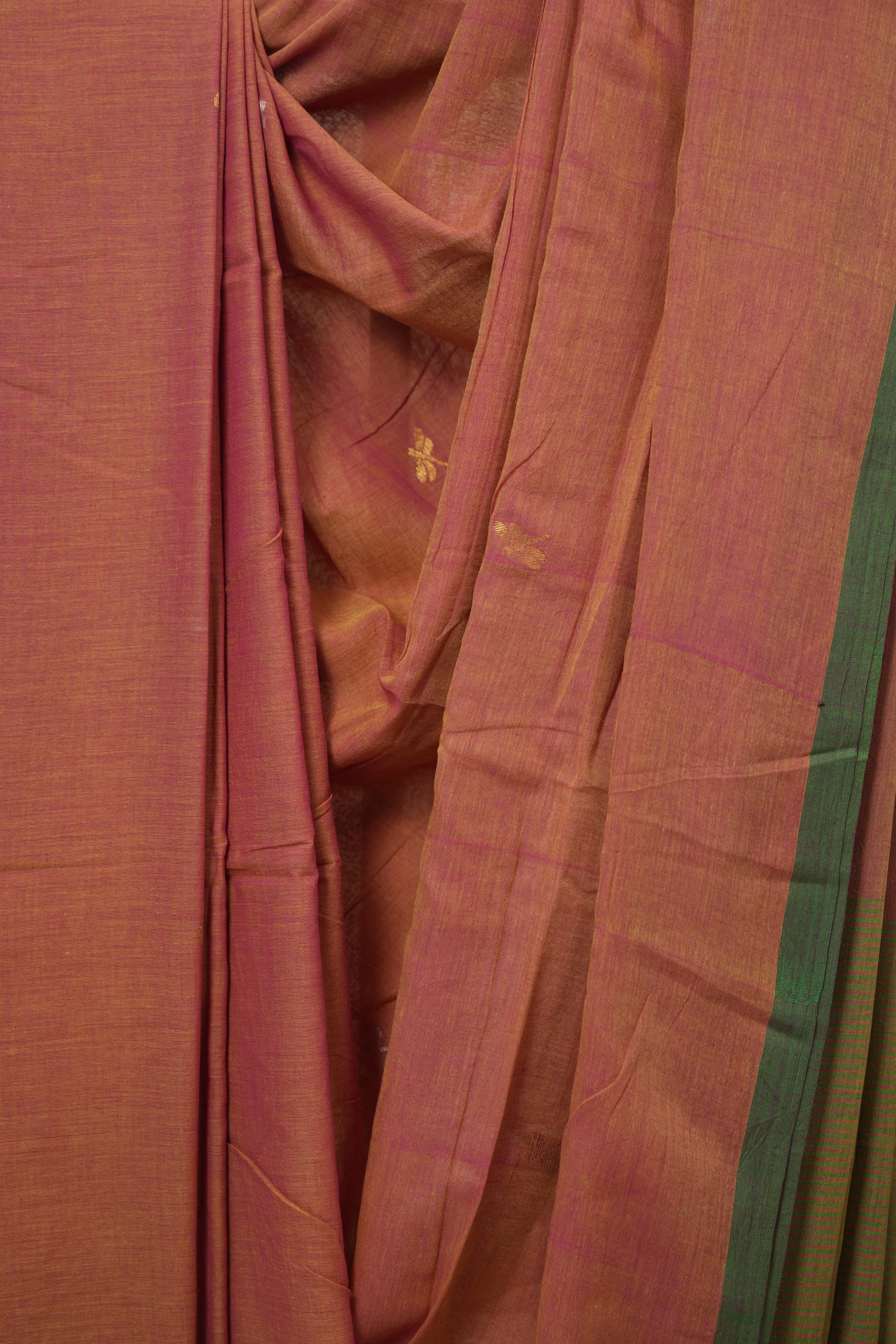 Pink Bengal Mul Cotton Saree - SRSPBMCS067