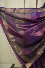 Two Tone Purple Maheshwari Saree - SRTTPMS1287